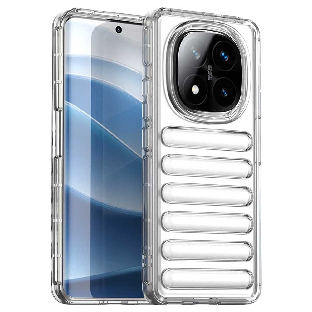 Stripe odolný kryt na Xiaomi Redmi Note 14 Pro+ 5G - průhledný