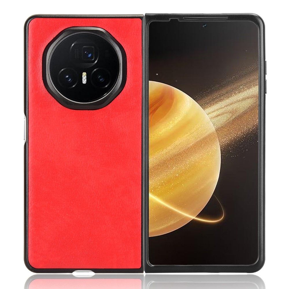 Texture plastový obal s umělou kůží na Honor Magic V3 - červený