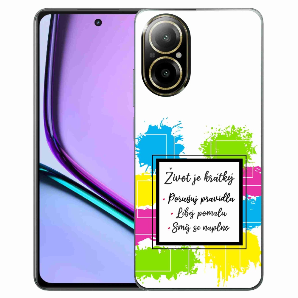 Gelový kryt mmCase na Realme C67 - citát 5 bílé pozadí