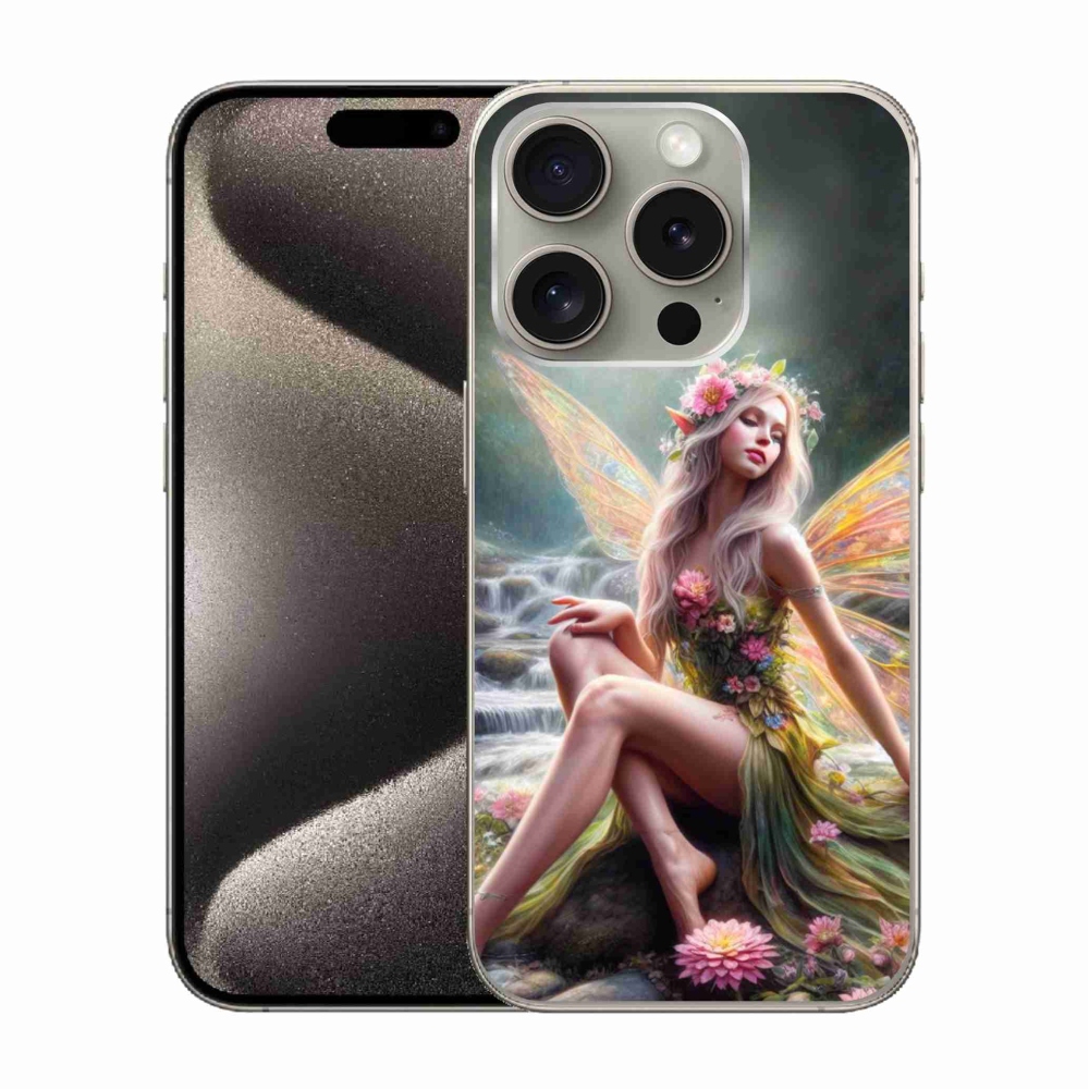 Gelový kryt mmCase na iPhone 15 Pro - motýlí žena 1