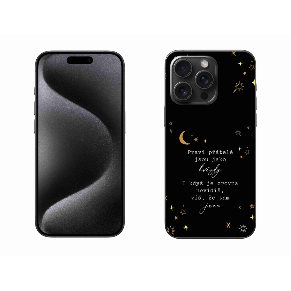 Gelový kryt mmCase na iPhone 15 Pro Max - citát 6 černé pozadí
