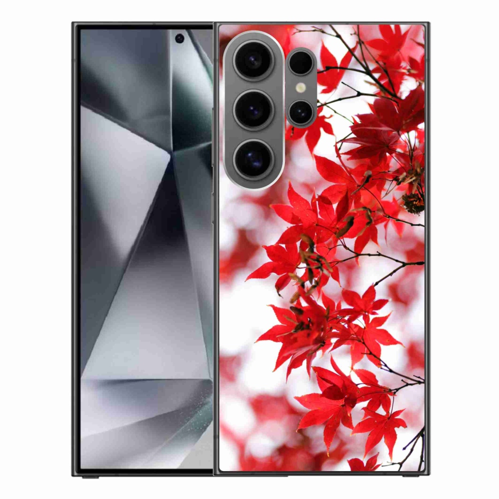 Gelový kryt mmCase na Samsung Galaxy S24 Ultra - červené listy