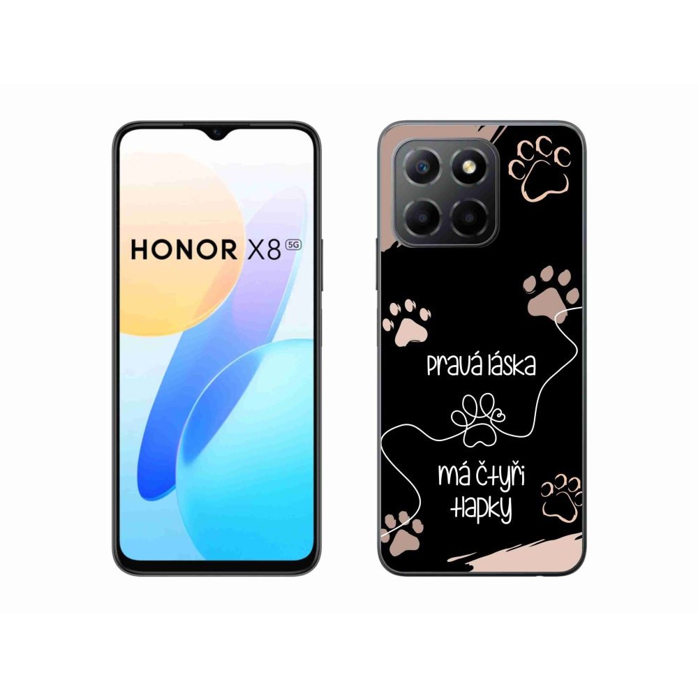 Gelový kryt mmCase na Honor X8 5G/Honor 70 Lite 5G - psí motiv 1 černé pozadí