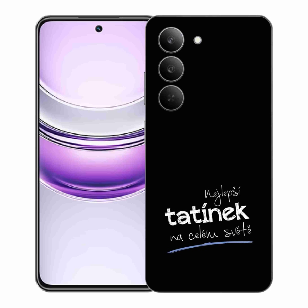 Gelový kryt mmCase na Realme 14x 5G - nejlepší tatínek 4 černé pozadí