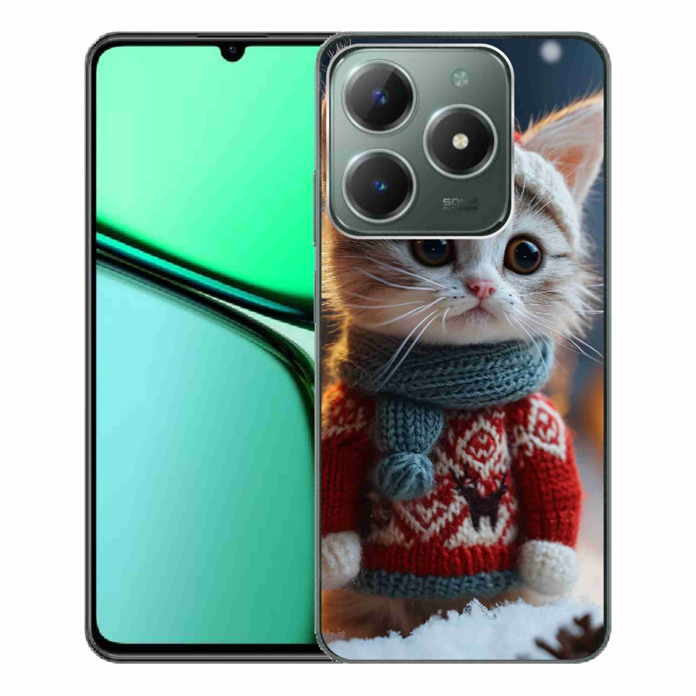 Gelový kryt mmCase na Realme C61 - kotě ve svetru