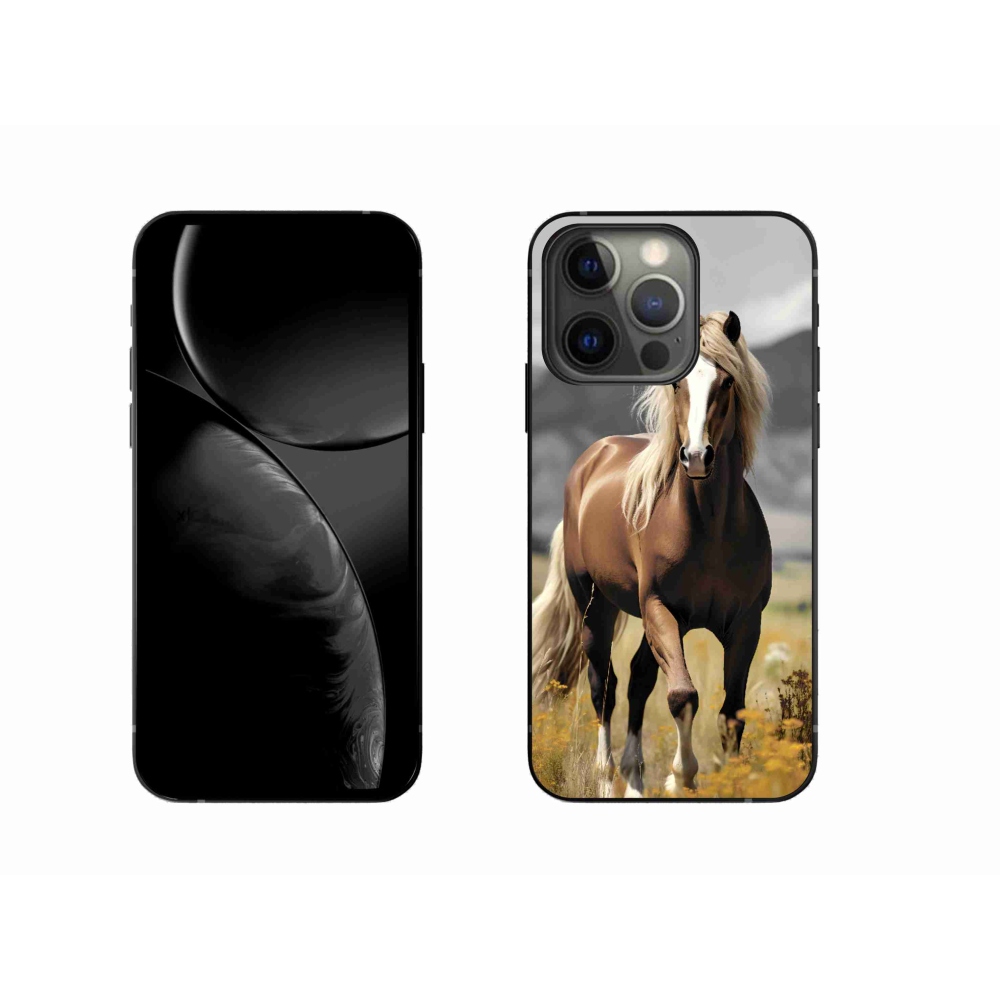 Gelový kryt mmCase na iPhone 13 Pro - hnědý kůň 1