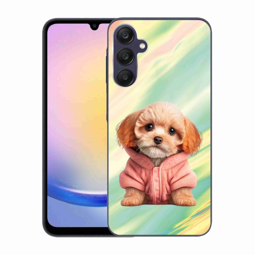 Gelový kryt mmCase na Samsung Galaxy A25 5G - štěně ve svetru