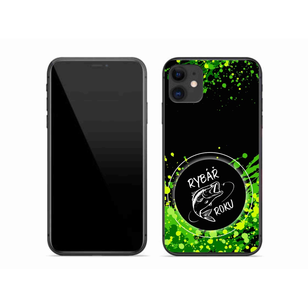 Gelový kryt mmCase na iPhone 11 - rybář roku černé pozadí