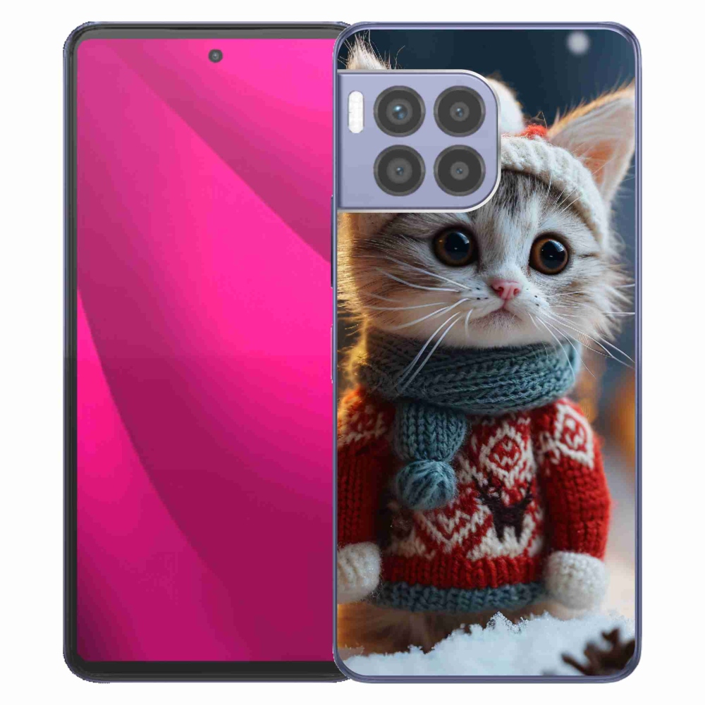 Gelový kryt mmCase na T-Mobile T Phone 2 Pro - kotě ve svetru