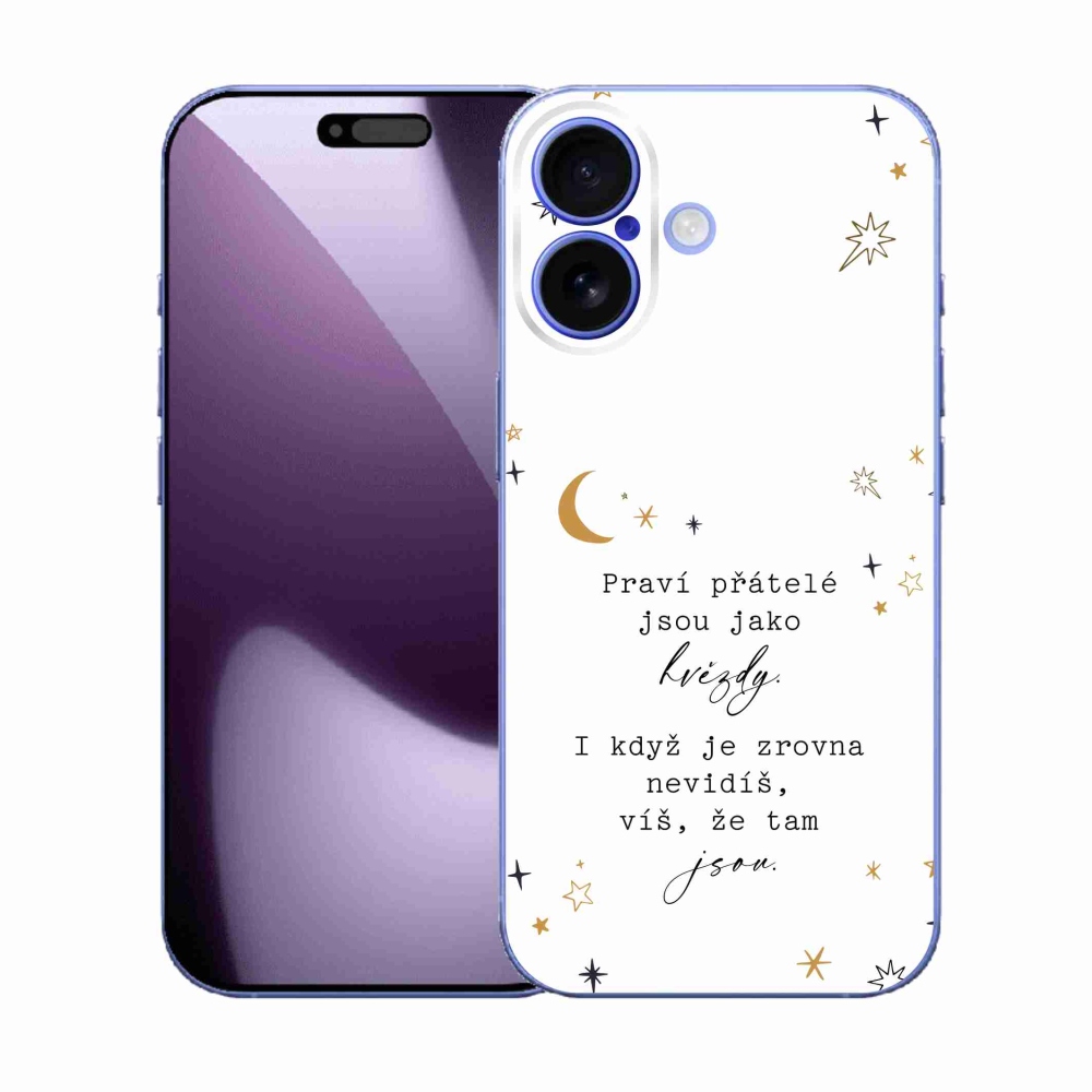 Gelový kryt mmCase na iPhone 17 - citát 6 bílé pozadí