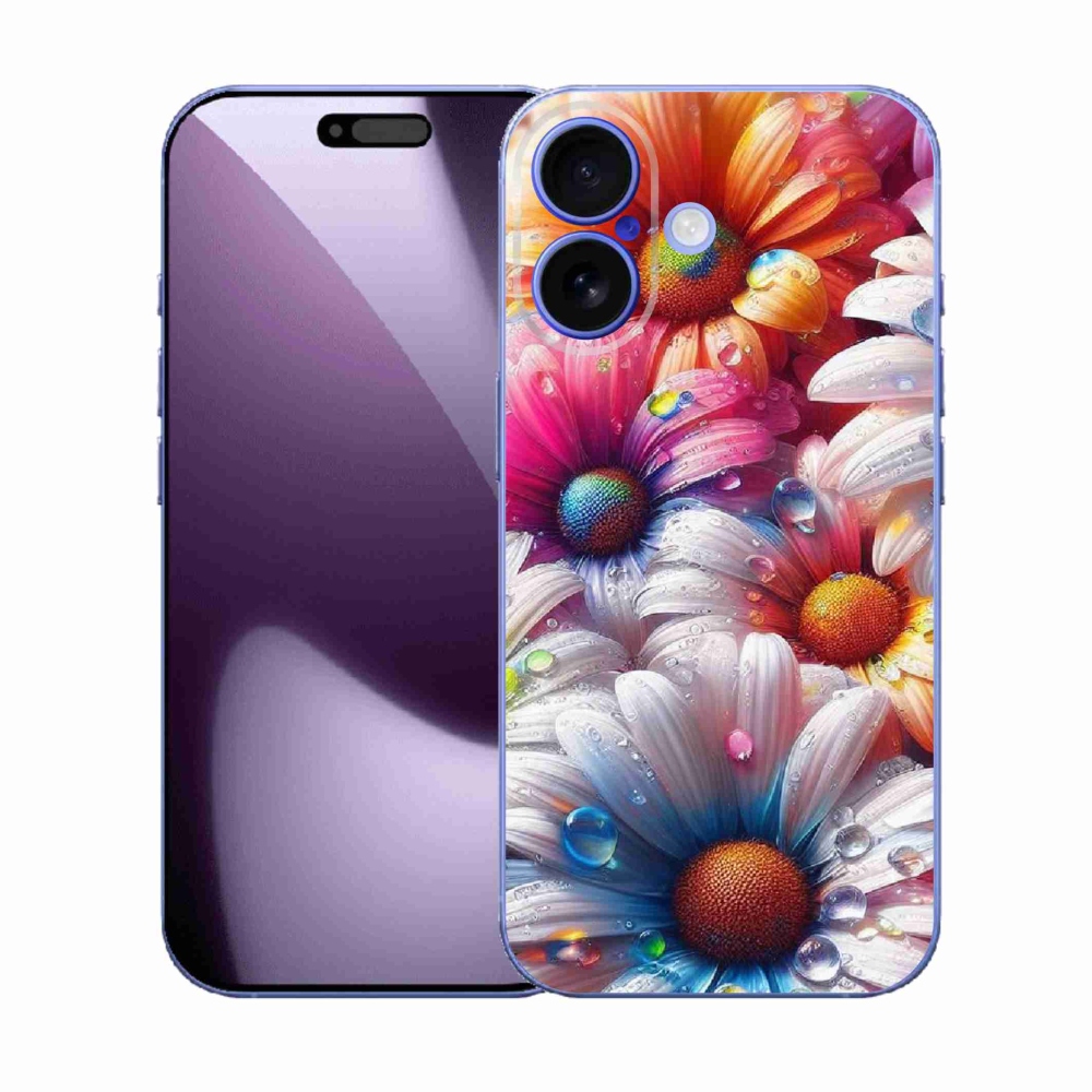 Gelový kryt mmCase na iPhone 17 - barevné kopretiny