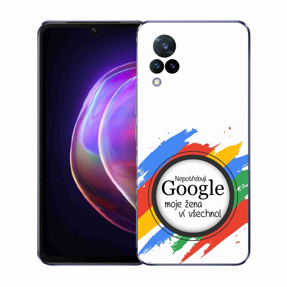Gelový kryt mmCase na Vivo V21 4G/5G - žena ví všechno bílé pozadí