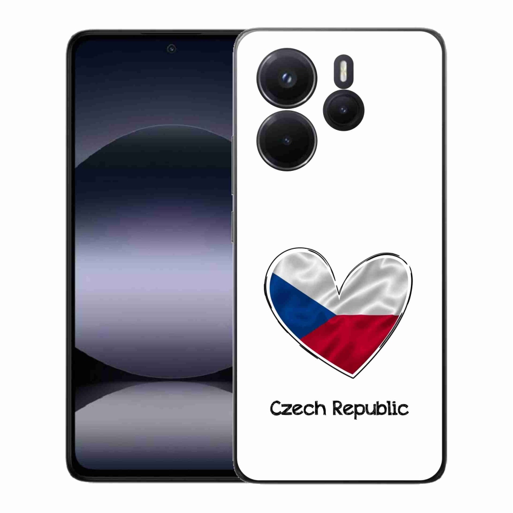 Gelový kryt mmCase na Xiaomi Redmi Note 14 - vlajka srdce bílé pozadí