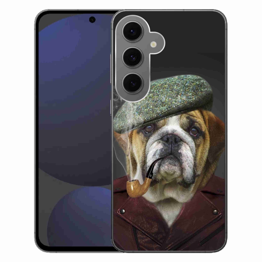 Gelový kryt mmCase na Samsung Galaxy S24 FE - pes s fajfkou