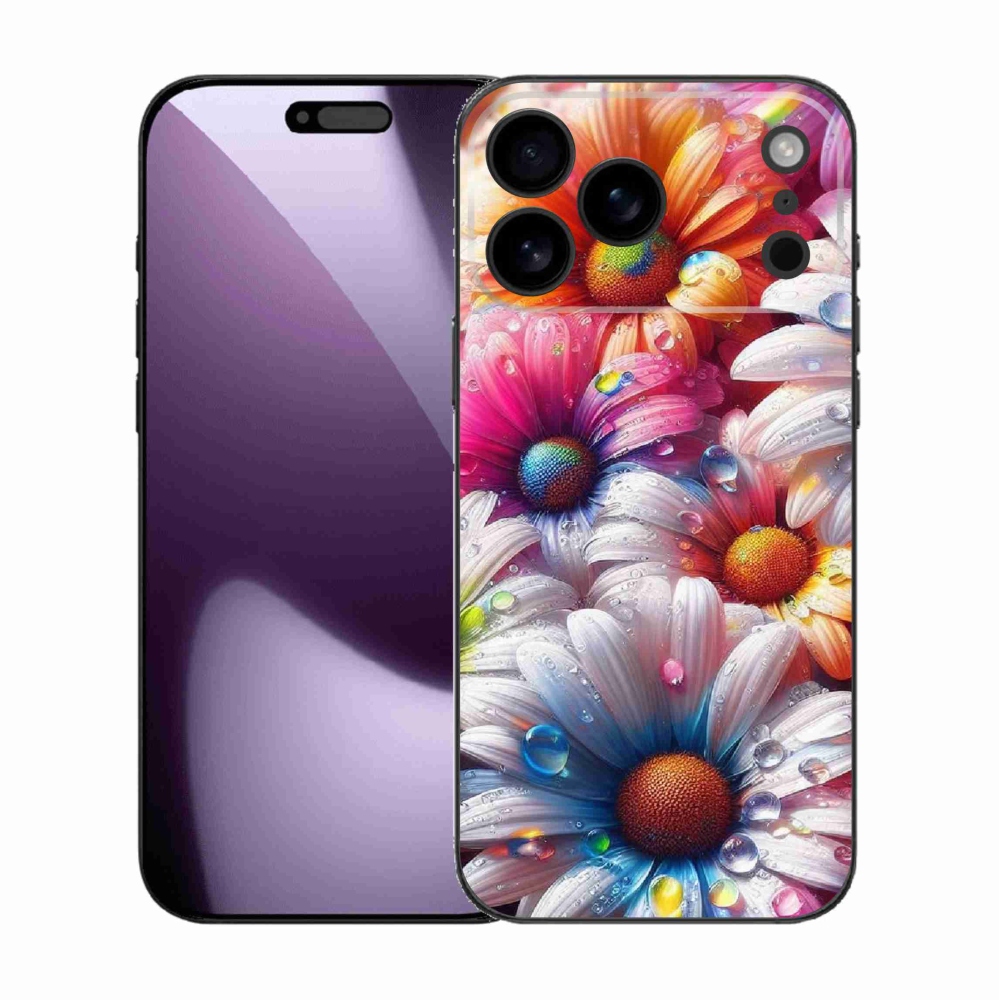 Gelový kryt mmCase na iPhone 17 Pro Max - barevné kopretiny