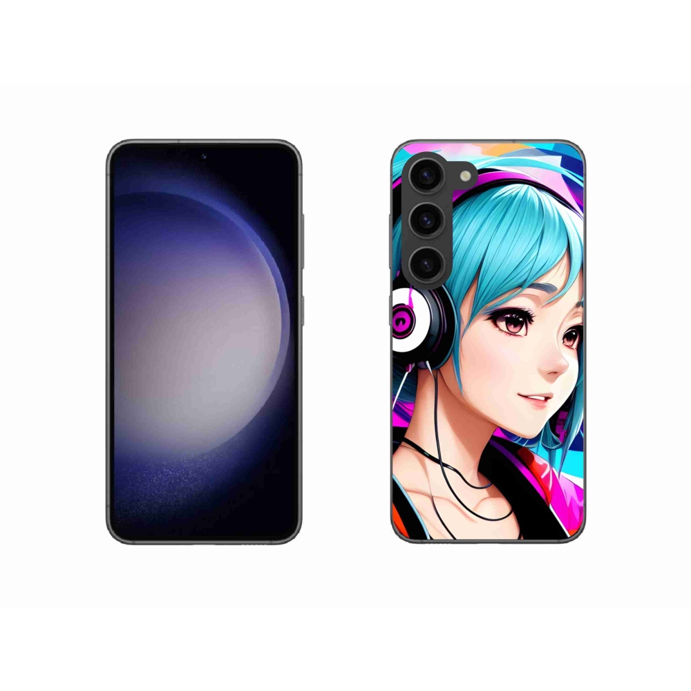 Gelový kryt mmCase na Samsung Galaxy S23 5G - dívka se sluchátky