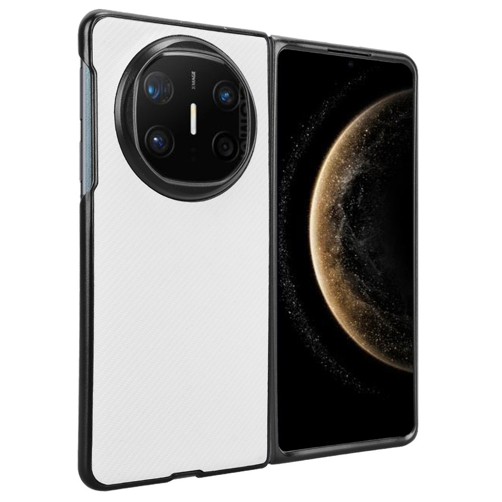 Textury plastový kryt s umělou kůží na Huawei Mate X6 - bílý