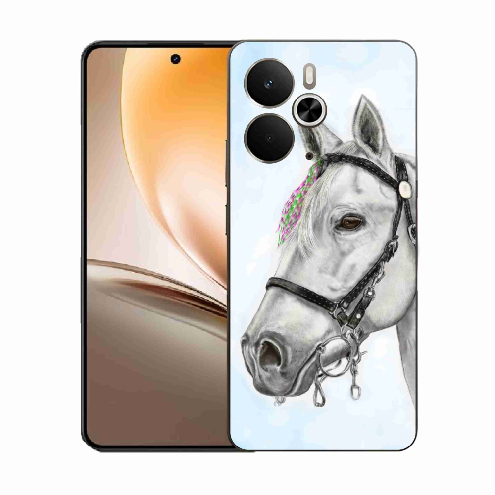 Gelový kryt mmCase na Realme 14 5G - bílý kůň 1