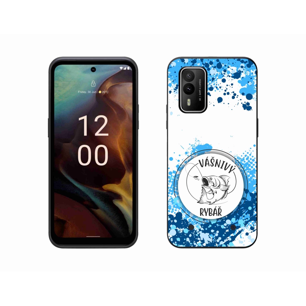 Gelový kryt mmCase na Nokia XR21 - vášnivý rybář bílé pozadí