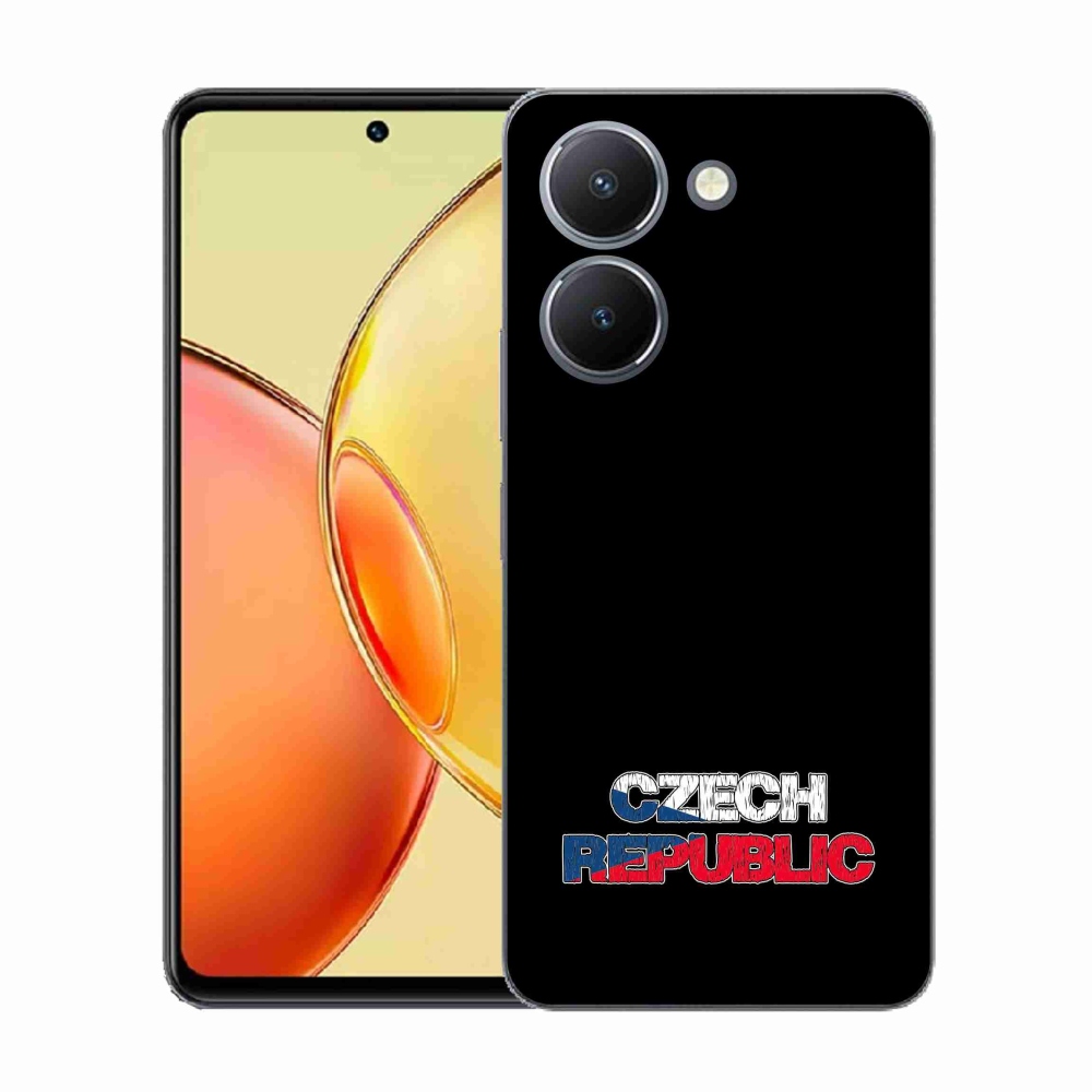 Gelový kryt mmCase na Vivo Y36 - Czech Republic černé pozadí