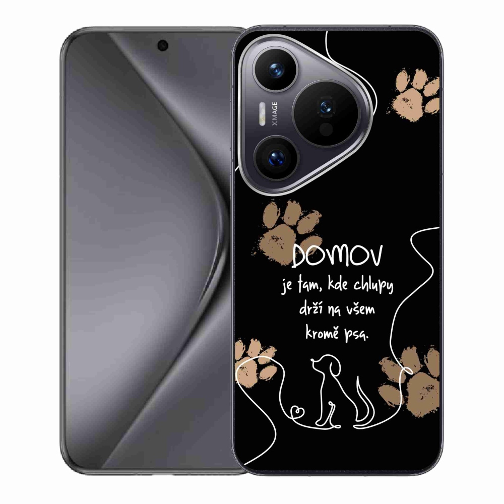 Gelový kryt mmCase na Huawei Pura 70 - psí motiv černé pozadí