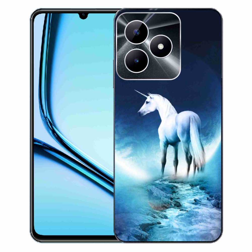 Gelový kryt mmCase na Realme Note 50 - bílý jednorožec