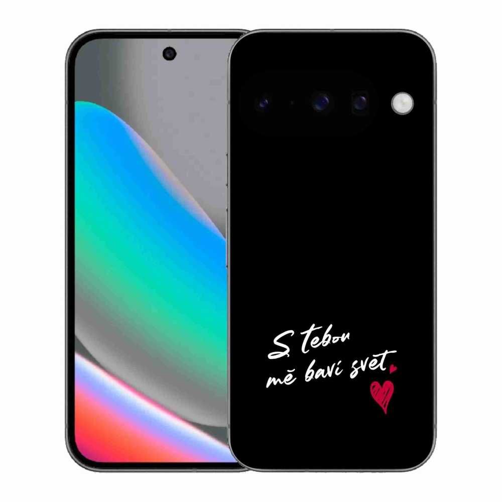 Gelový kryt mmCase na Google Pixel 10 - zamilovaný text 1 černé pozadí