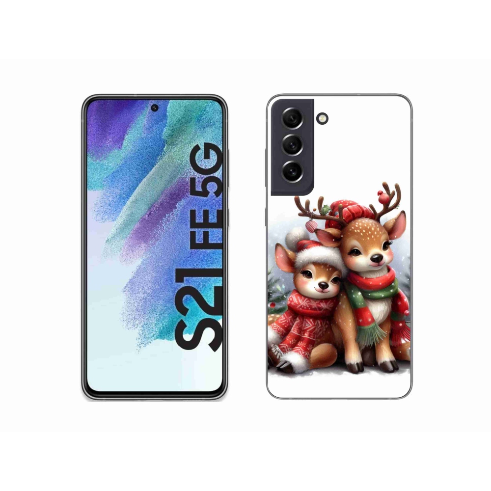 Gelový kryt mmCase na Samsung Galaxy S21 FE 5G - vánoční sobi