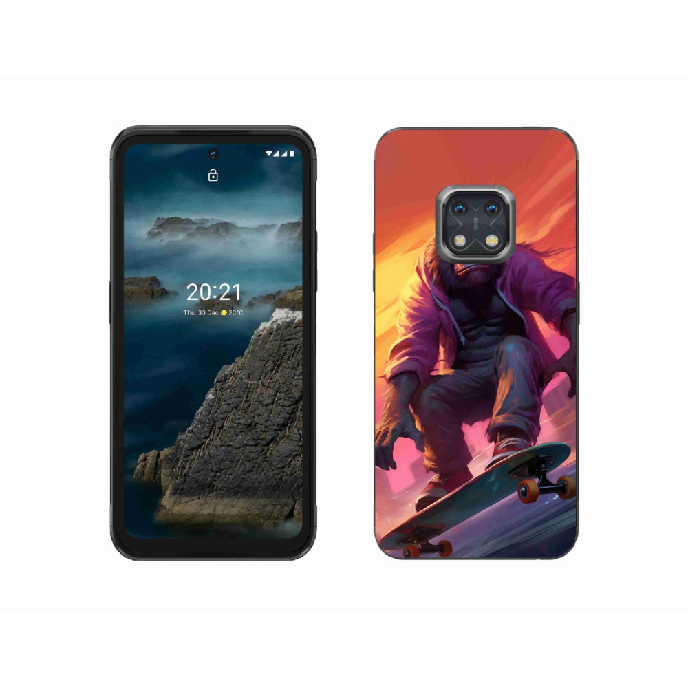Gelový kryt mmCase na Nokia XR20 - gorila na skateboardu