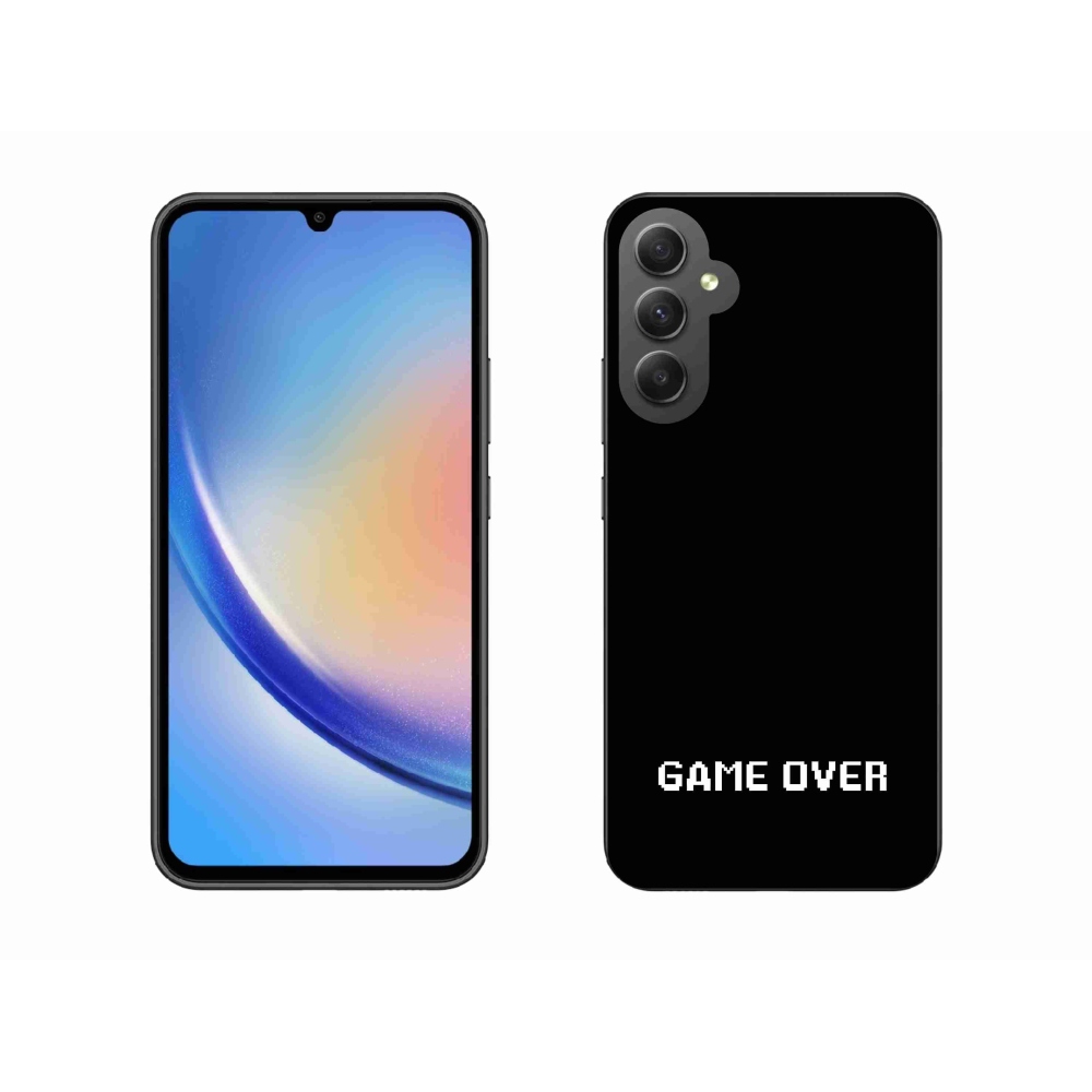 Gelový kryt mmCase na Samsung Galaxy A34 5G - game over černé pozadí