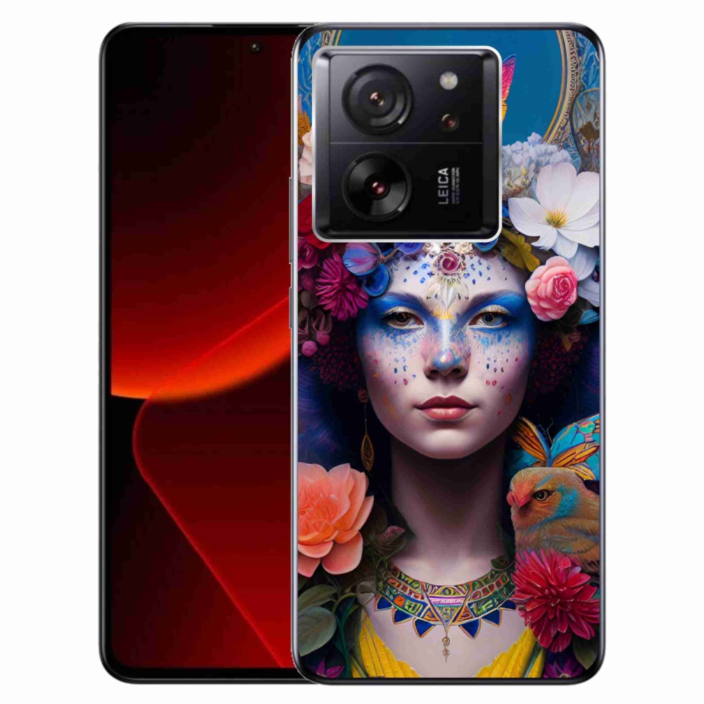 Gelový kryt mmCase na Xiaomi 13T/13T Pro - žena s květinami