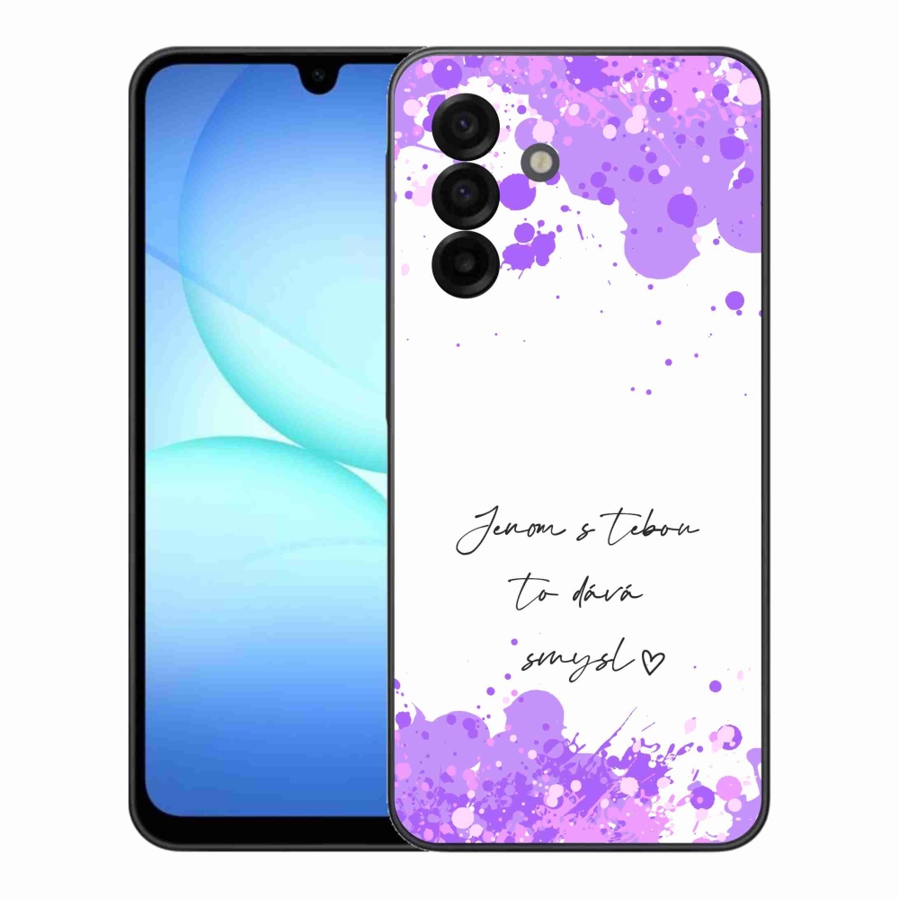 Gelový kryt mmCase na Samsung Galaxy A17 4G/5G - zamilovaný text bílé pozadí