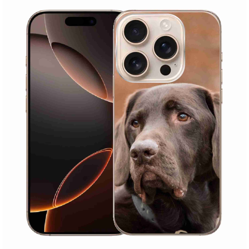 Gelový obal mmCase na iPhone 16 Pro Max - hnědý labrador