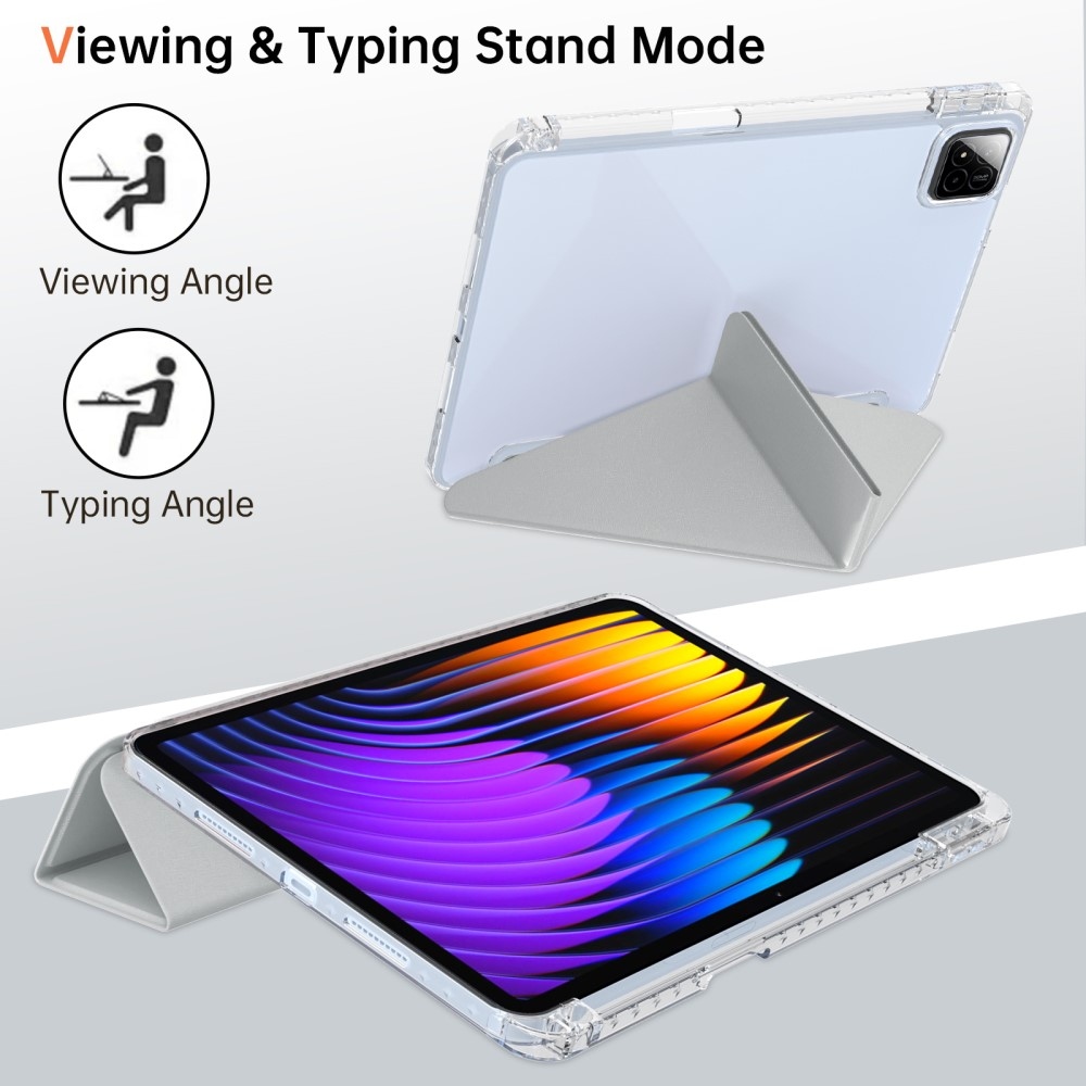 Origami chytré polohovací pouzdro na tablet Xiaomi Pad 7/7 Pro - šedé