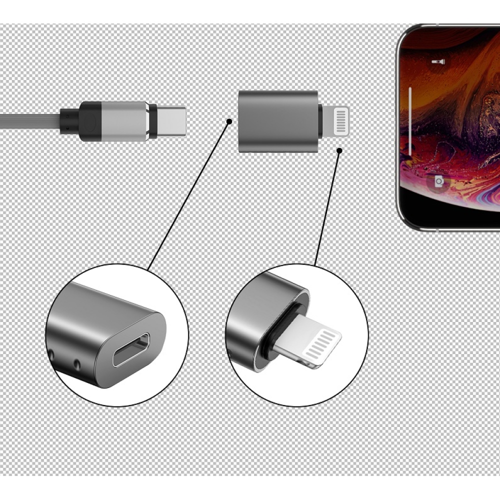 Swissten OTG redukce Lightning (m)/USB-C(f)