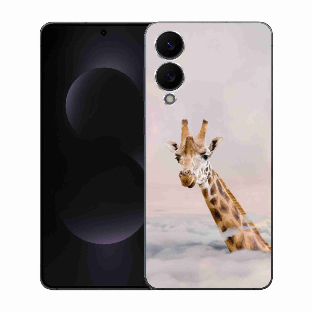 Gelový kryt mmCase na Samsung Galaxy S25 Edge - žirafa v oblacích