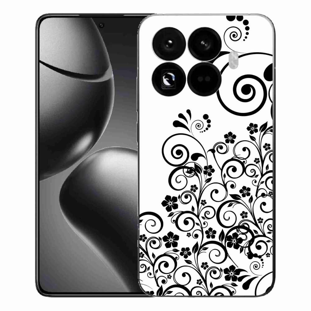 Gelový kryt mmCase na Xiaomi 15T Pro - černobílé květinové vzory
