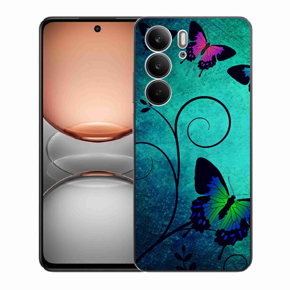 Gelový kryt mmCase na Realme C75 - barevní motýli
