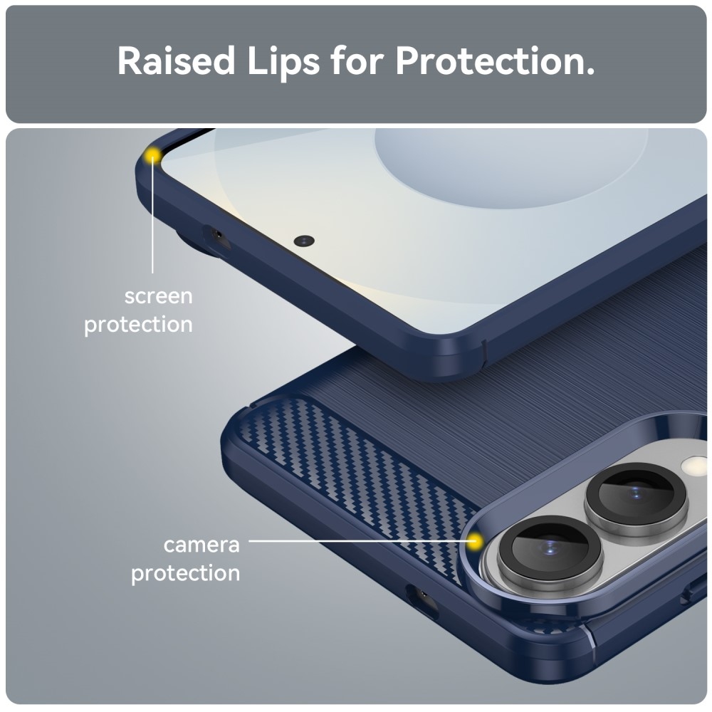 Carbon odolný gelový obal na Samsung Galaxy S25 Edge - modrý