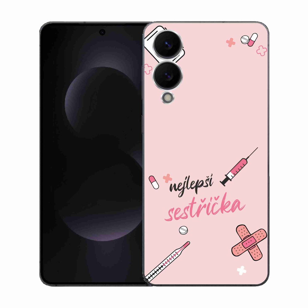 Gelový kryt mmCase na Samsung Galaxy S25 Edge - nejlepší sestřička růžové pozadí