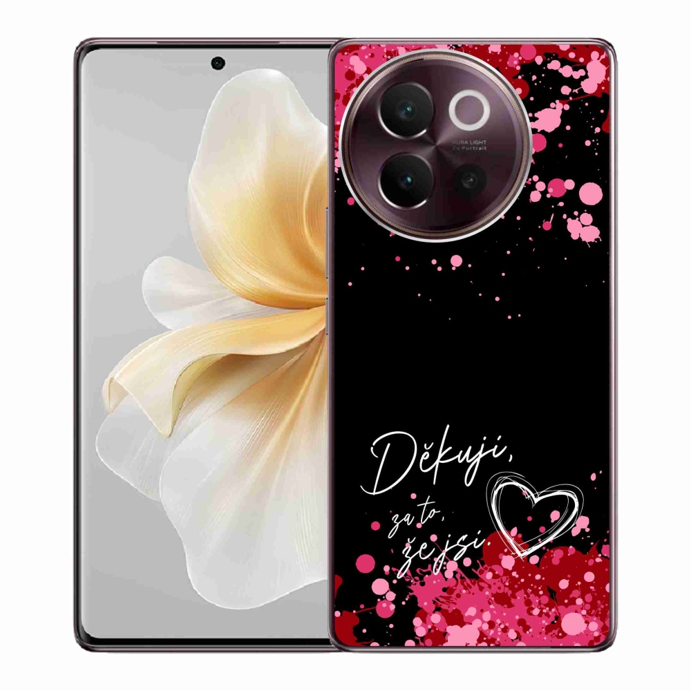 Gelový kryt mmCase na Vivo V40 Lite 5G - zamilovaný text 2 černé pozadí