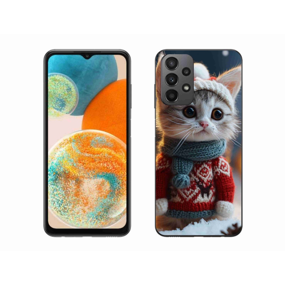 Gelový kryt mmCase na Samsung Galaxy A23 4G/5G - kotě ve svetru