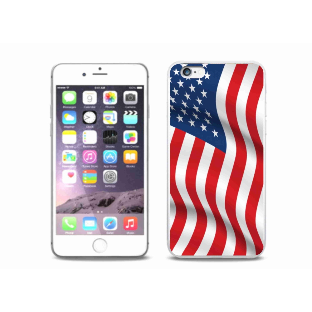 Gelový kryt mmCase na mobil iPhone 6/6S Plus - USA vlajka