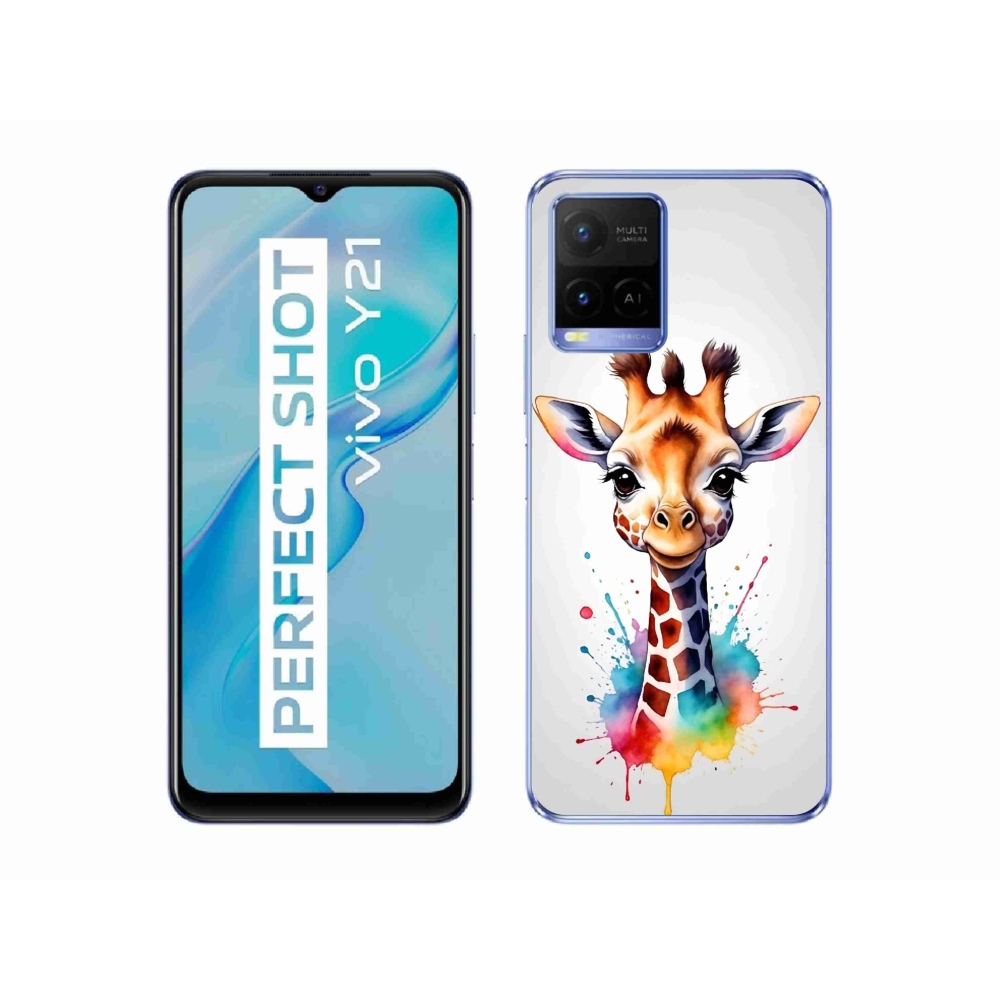 Gelový kryt mmCase na Vivo Y21/Y21s/Y33s - žirafa 1