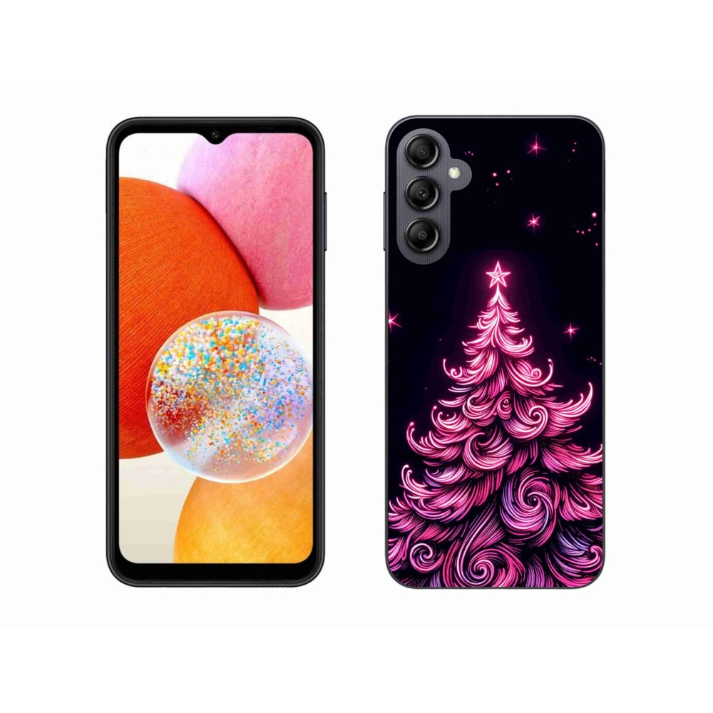 Gelový kryt mmCase na Samsung Galaxy A14 4G/5G - neonový vánoční stromek 2