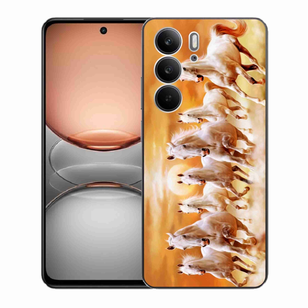 Gelový kryt mmCase na Realme C75 - koně 2