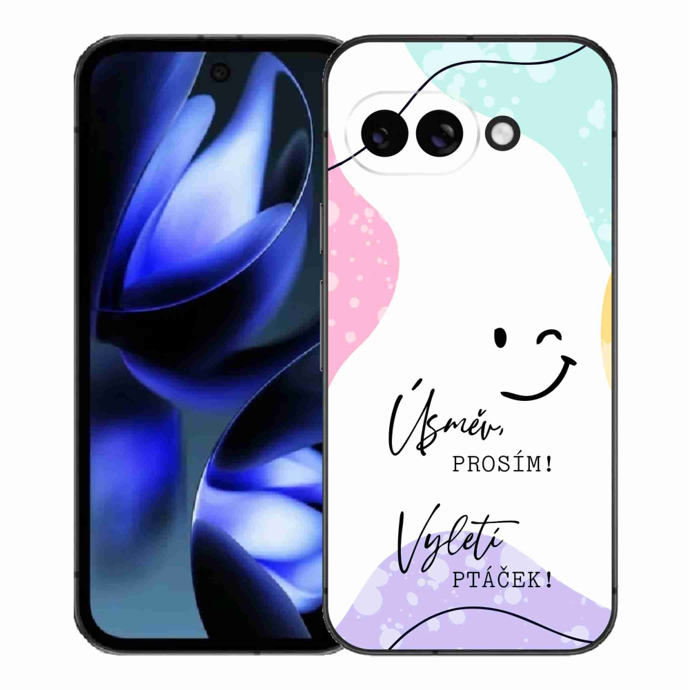 Gelový kryt mmCase na Google Pixel 9a - vtipný text 4 bílé pozadí