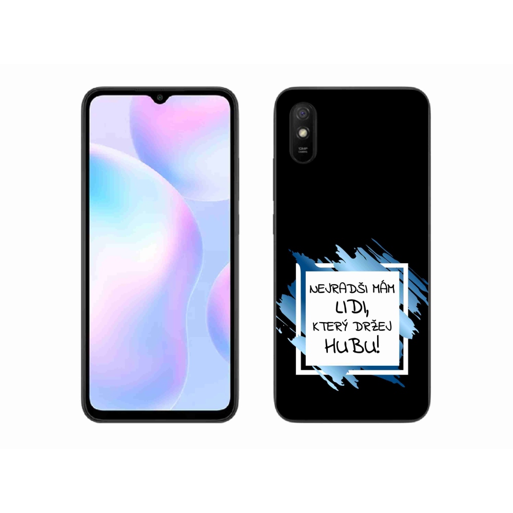 Gelový kryt mmCase na Xiaomi Redmi 9AT - vtipný text 7 bíločerné pozadí