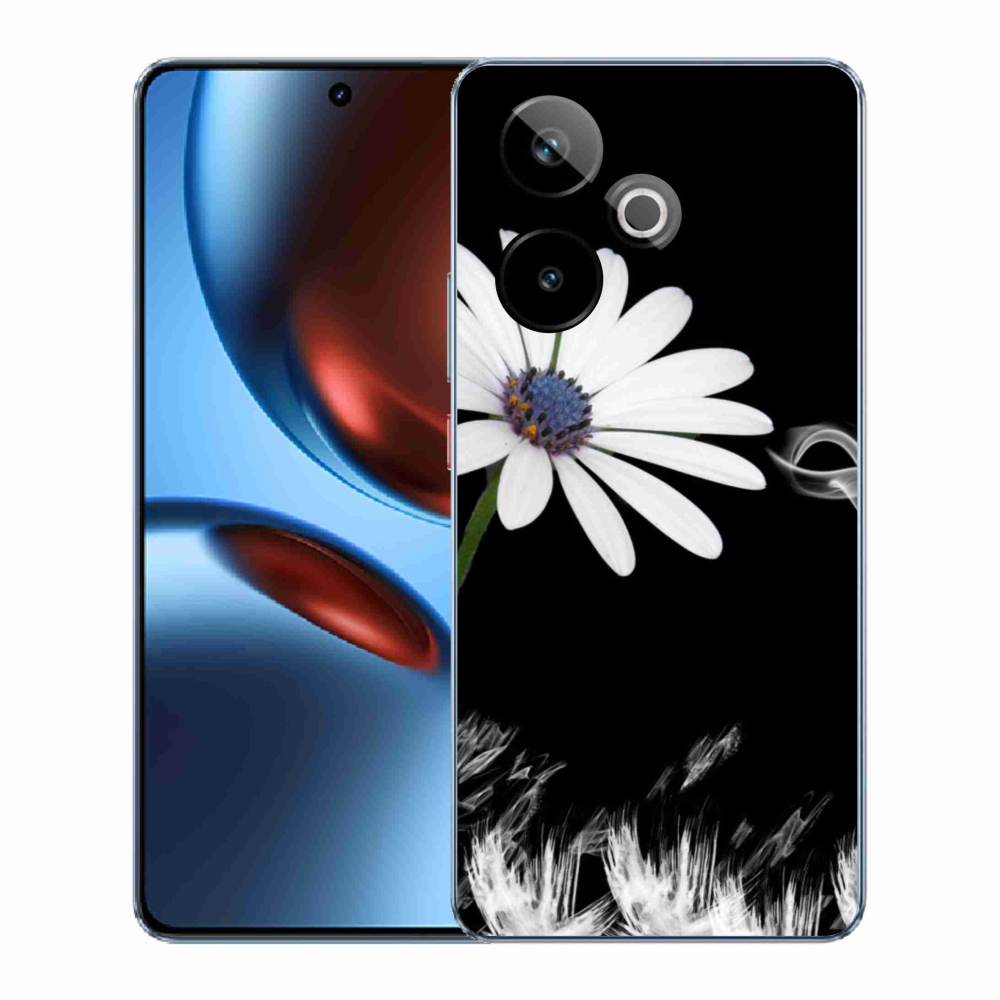 Gelový kryt mmCase na Realme GT 7 5G/GT 7T 5G - bílá květina