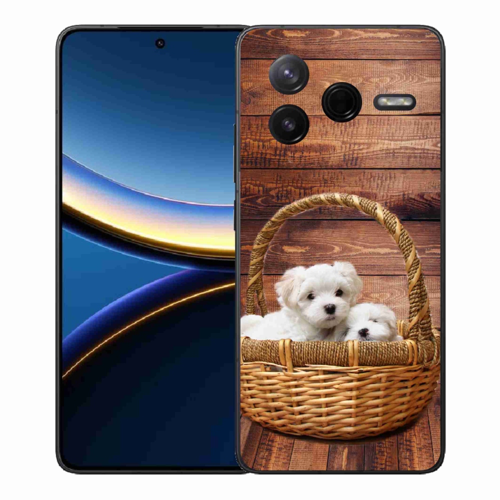 Gelový kryt mmCase na Xiaomi Poco F7 Pro - štěňátka